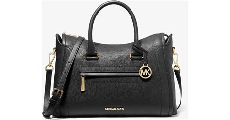 carine large pebbled leather satchel